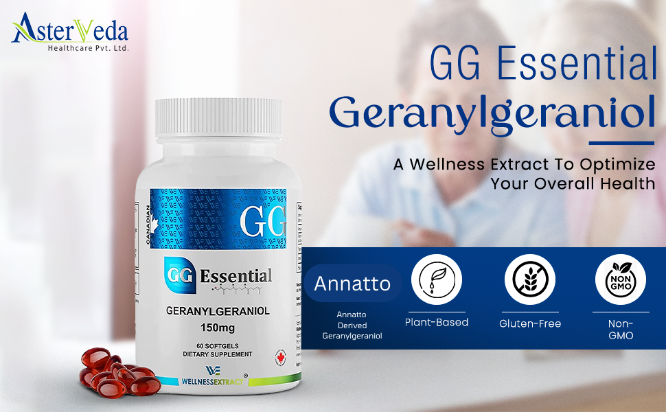 Wellness Extract GG Essential 150mg Plant Derived Dietary Supplement for Statin Users, Cardiovascular Support, Improves Bone Density, Pack of 60 Softgels Capsules 150mg