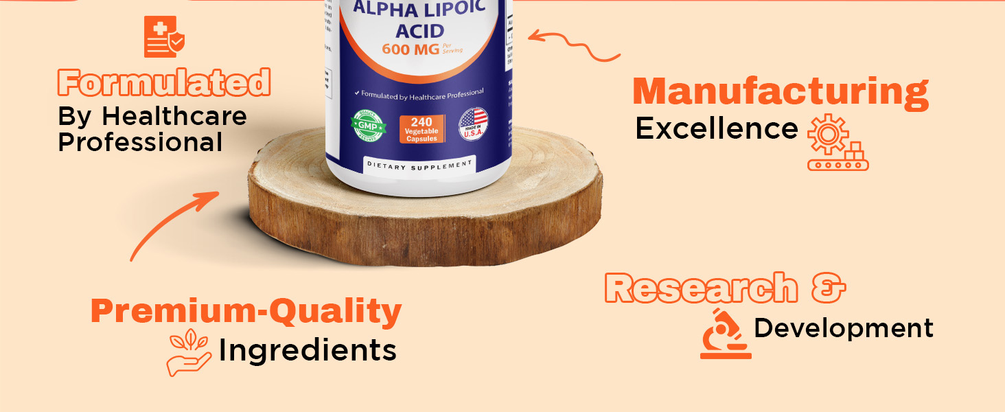 Vitamatic Alpha Lipoic Acid 600 mg Per Serving, 240 Veg Capsules