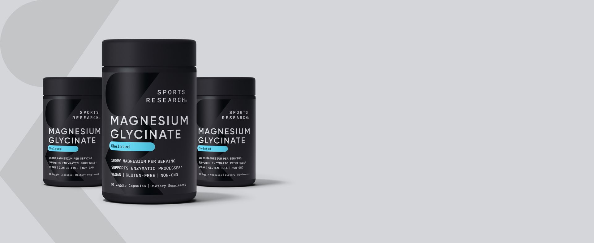 Sports Research® Magnesium Glycinate 160mg, 90 Veggie Capules