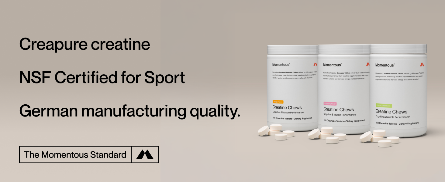 Momentous Creatine Monohydrate Chews, 5g per Serving, Mango