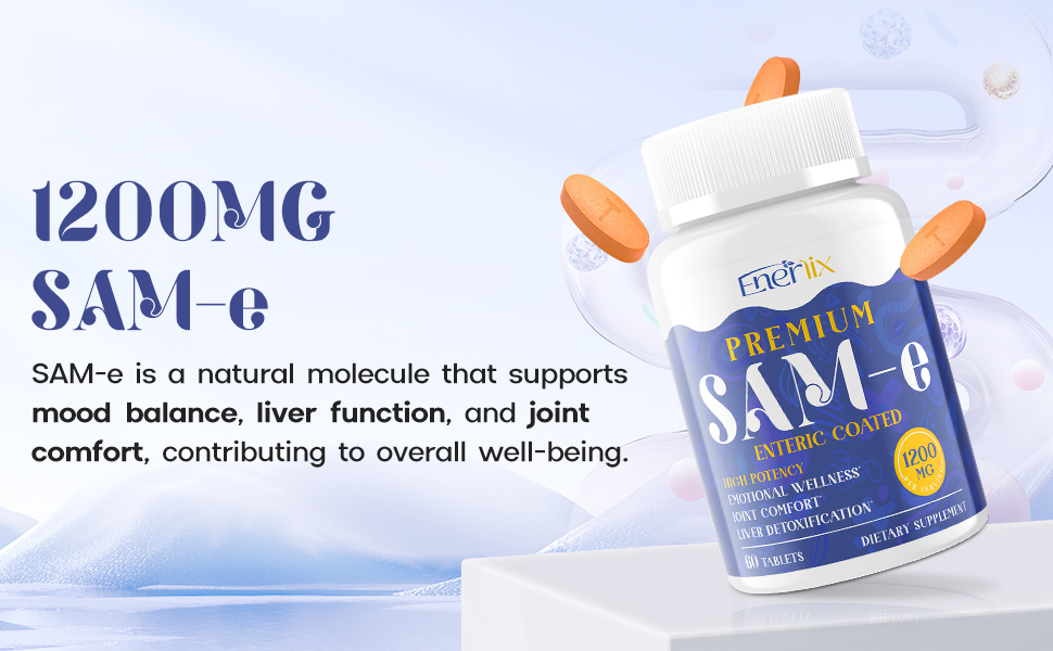 SAM-e Supplement with CoQ10 & 5-HTP, Enteric Coated, 120 Tablets