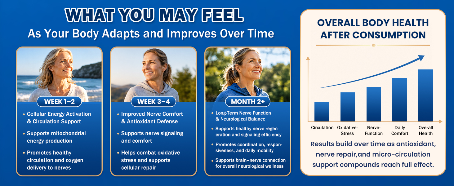 Neuropathy Support Nerve Supplement – 1000mg Advanced R-Alpha Lipoic Acid, L-Carnitine, Benfotiamine, PQQ,CoQ10,Magnesium & B-Complex for Nerve Health,Antioxidant & Cellular Energy,Vegan 120 Capsules