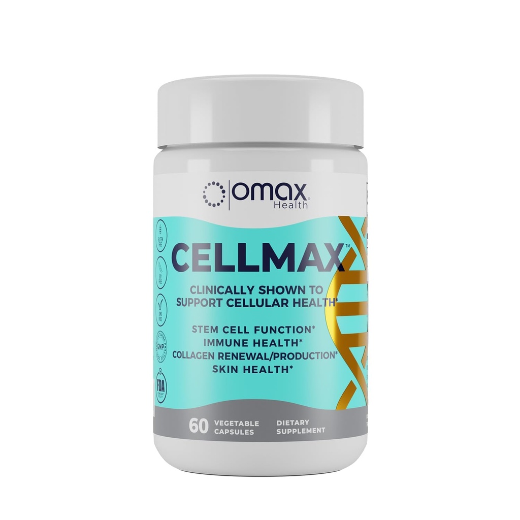 Omax3 Cellmax Healthy Aging Supplement – Supports Cellular Vitality & Longevity, Antioxidant Formula with PolySea™ Seaweed Extract for Collagen & Immune Support – 60 Capsules