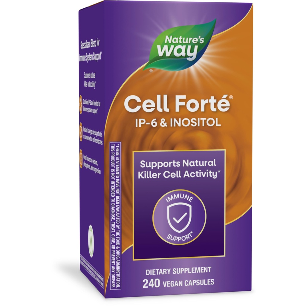 Nature's Way Cell Forté IP-6 & Inositol Immune Support Supplement with Calcium, Phosphorus, and Magnesium*, Gluten-Free, Vegan, 240 Capsules (Packaging May Vary)