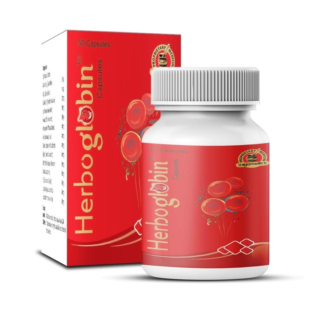 Herboglobin Capsule 4 Packs of 50 | Herbal Remedy, For Iron Deficiency Anemia