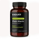 Endur Plain Niacin (Nicotinic Acid), Heart Health & Healthy Cholesterol Balance Supplement, Immediate-Release Formula, Gluten Free, 500mg (100 Tablets)