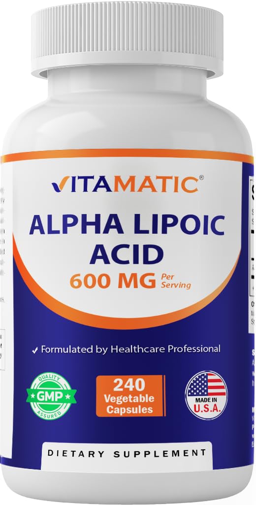 Vitamatic Alpha Lipoic Acid 600 mg Per Serving, 240 Veg Capsules