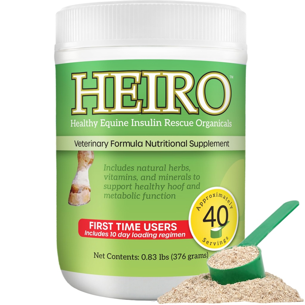 HEIRO Healthy Equine Insulin Rescue Nutritional Supplement for Horses, Natural Herbal Blend with Magnesium & Vitamin E, Supports Normal Metabolic Function & Hoof Comfort (40 Servings)