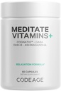 Codeage Meditate Vitamins+ Supplement - CognatiQ, DHH-B, GABA, Ashwagandha, Organic Mushrooms, Blueberries - BDNF Brain Pills and Neuroprotein - Vegan, Non-GMO, Gluten-Free - 60 Capsules