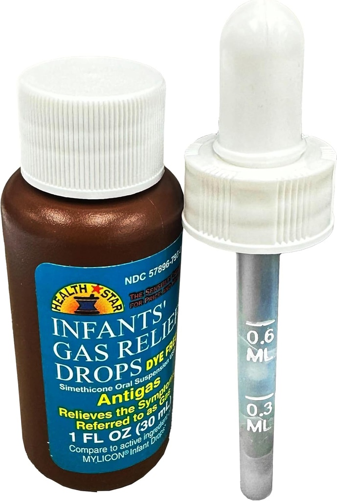 GeriCare Infants’ Gas Relief Drops Simethicone Drops for Infants, Relieves Stomach Discomfort, Safe & Gentle 20mg Drops, Child Anti-Gas 1 Fl Oz (Pack of 4)
