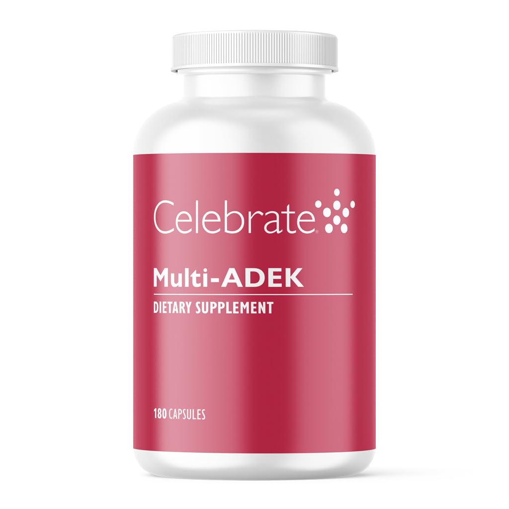 Celebrate Vitamins Multi ADEK, Iron Free – Daily Bariatric Multivitamin, High Level of Vitamins A, D, E, K & B12 for Duodenal Switch Surgery Patients (180 Capsules)