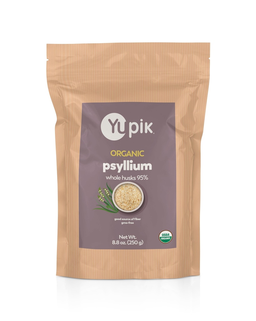Yupik Organic Whole Husk Psyllium 8.8 Oz (Pack of 6), 95% Purity, Soluble Fiber, USDA Certified, Non-GMO, Kosher, Gluten-Free, Sugar-Free & Fat-Free, Unflavored, Plant-Based