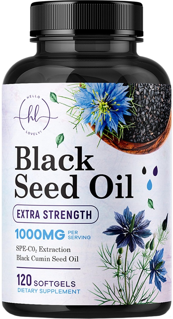 Black Cumin Seed Oil 1000mg Per Serving - Premium Nigella Sativa Blackseed Softgels, Pure Natural Black Cumin Seed Oil & Antioxidant for Skin & Immune Support - Non GMO, Bottled in USA - 120 Softgels