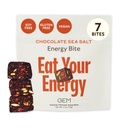 GEM Energy Caffeinated Chocolate Bite | Holistic Sustained Energy | Supports Metabolism, Stamina & Endurance | 40mg Caffeine, Ginseng Root, L-Theanine | Chocolate Cacao Sea Salt | 7 Servings