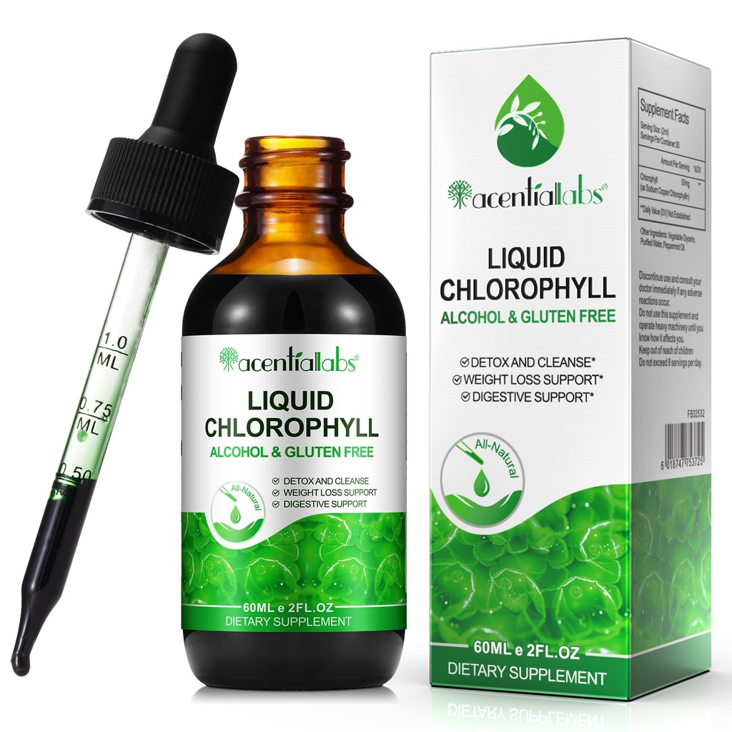 Liquid Chlorophyll Drops, Chlorophyll Liquid Drops, Body Deodorizing, Supports for Odor Balance, Natural Body Freshness, Body Odor Control, Fresh Breath, 60ml.