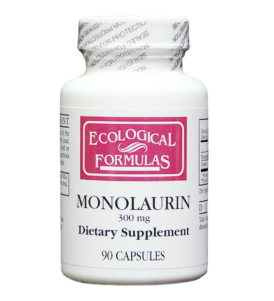 Ecological Formulas Monolaurin 300 mg Tamper Resistant Tearstrip Store and Ship Box 90 Capsules