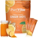 Lemon Turmeric Ginger Shots with Cayenne – Ginger Juice Superfood Powder – Natural Energy & Daily Kickstart Immunity Shots – 15 Wellness Shots Stick Packs – PuriVibe