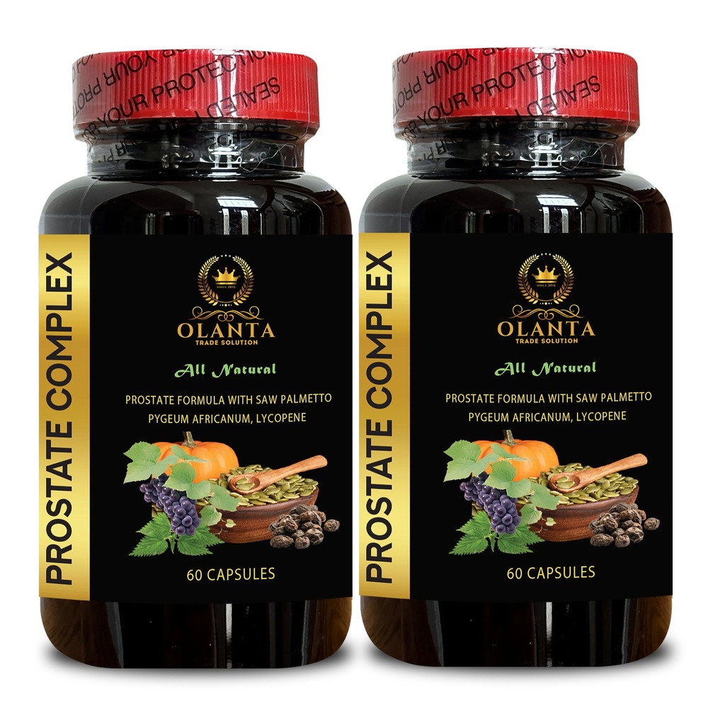 Generic Prostate Complex All Natural - Herbal Prostate Support, Saw Palmetto Extract, Pygeum africanum Extract, Grape Seed Extract, Pumpkin Seed Extract - 2 Bottles