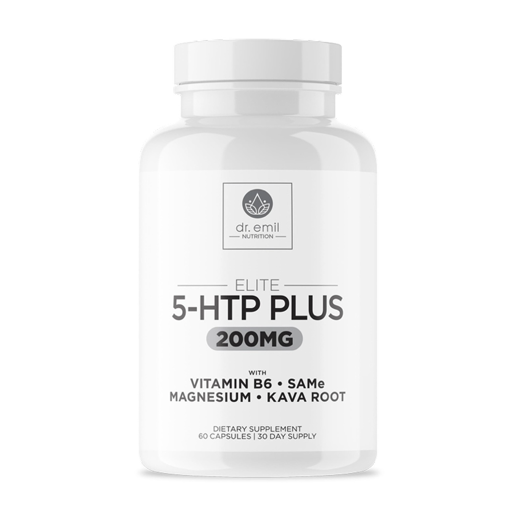 200 MG 5-HTP Elite with Kava Root Extract, Magnesium & SAM-e to Maintain Normal Healthy Sleep & Create a Sense of Wellbeing - 5HTP Supplement with Vitamin B6 - 60 Capsules, 30 Servings