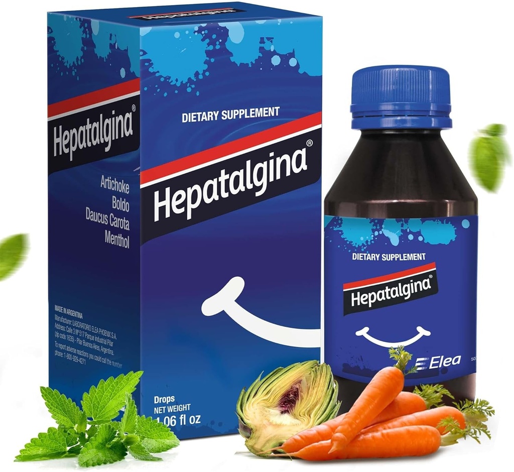 Liver Support Digestive Protector - Liquid Herbal Supplement with Artichoke Extract for Liver Cleanse Detox & Repair - Liver Detox Cleanse Drops with Mint, Boldo & Carrot - 120 ml