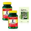 Spring Valley Vitamin E Heart Health Dietary Supplement Softgels, 180 mg (400 IU), 200 Count, 2-Pack + Exclusive VitaMax Vitamin Guide (3 Items)
