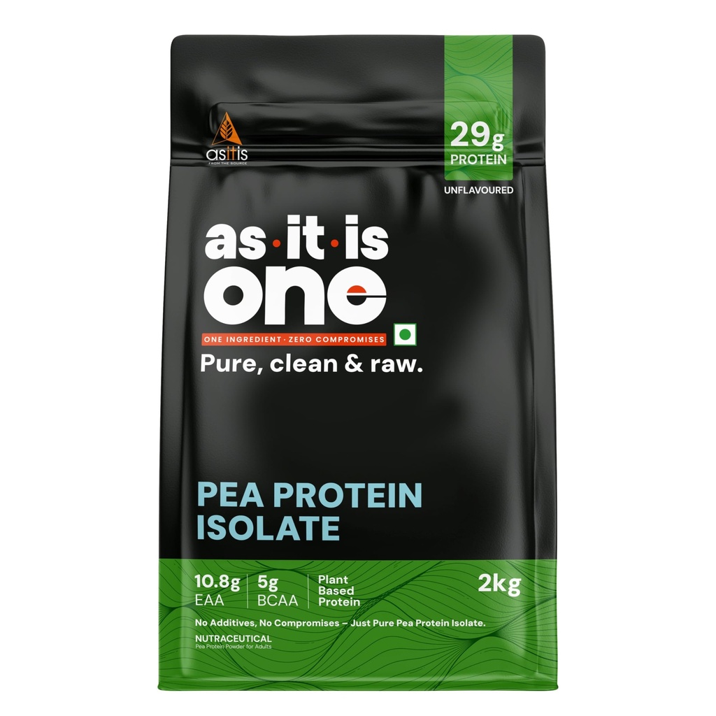 AS-IT-IS ONE Pea Protein Isolate - Plant Based - Unflavoured, 29g Protein, Adults of All ages, 2kg