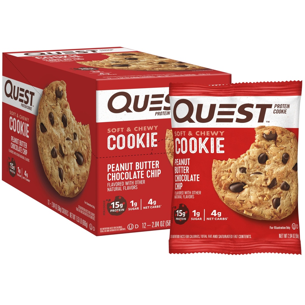 Quest Chocolate Brownie Protein Bars & Peanut Butter Chocolate Chip Protein Cookie Bundle, High Protein, Low Carb, Gluten Free, Keto Friendly, 12 Count & 24.5 Oz