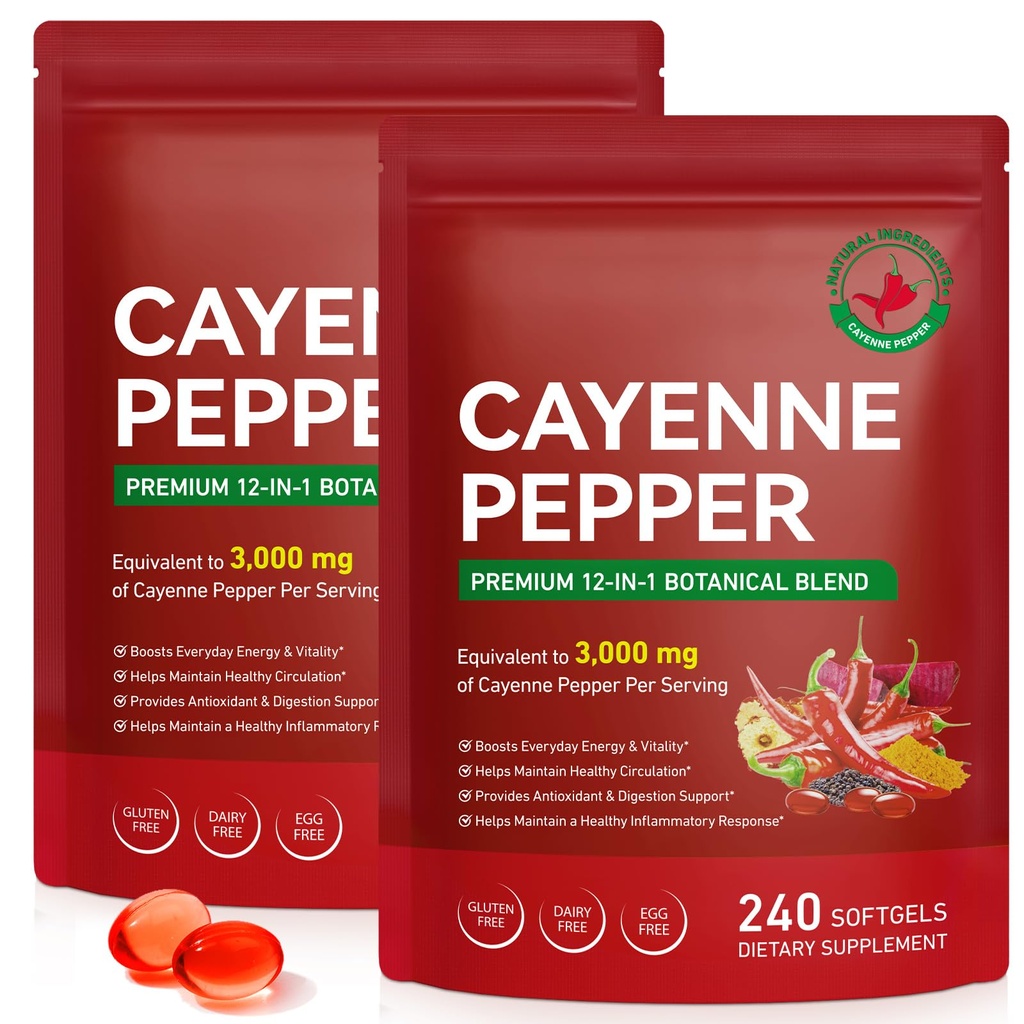 FANSHI Cayenne Pepper Softgels Supplement, 2 PCS, 240 Capsules