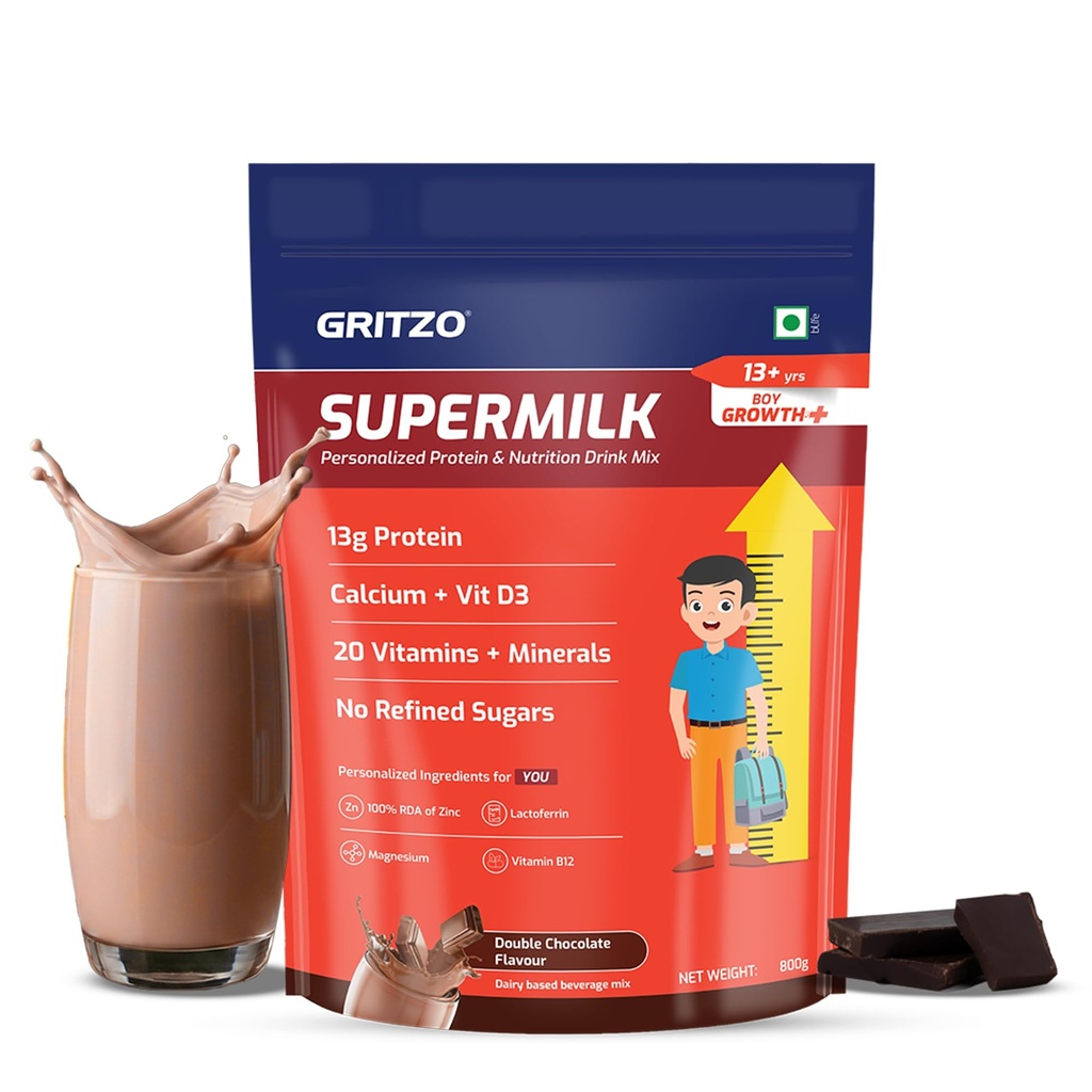 Gritzo SuperMilk Growth+ (13+ Boy), Double Chocolate, 800g