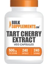 BulkSupplements.com Tart Cherry Extract Capsules- Tart Cherry Supplement, Tart Cherry Capsules 500mg - Antioxidant Source, Gluten Free, 1 Capsule per Serving, 240 Veg Capsules (Pack of 1)