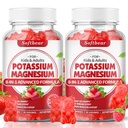 softbear Potassium Gummies for Adults, High Absorption Magnesium Potassium Supplement with Vitamin B6 for Leg Cramps & Muscle Health Sugar-Free Vegan Strawberry 120 Gummies