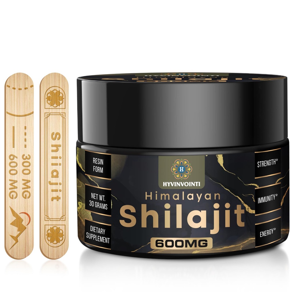 600mg Shilajit Pure Himalayan Organic Shilajit Resin-Shilajit Resin Organic Gold Grade,100% Pure Organic Shilajit for Energy& Immune Support,Rich in Fulvic Acid& 85+Trace Minerals,1 Pack