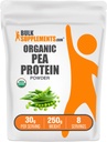 BulkSupplements.com Organic Pea Protein Powder - Plant Based & Vegan Protein Powder - Unflavored & Gluten Free, 30g per Serving, 250g (8.8 oz) (Pack of 1)