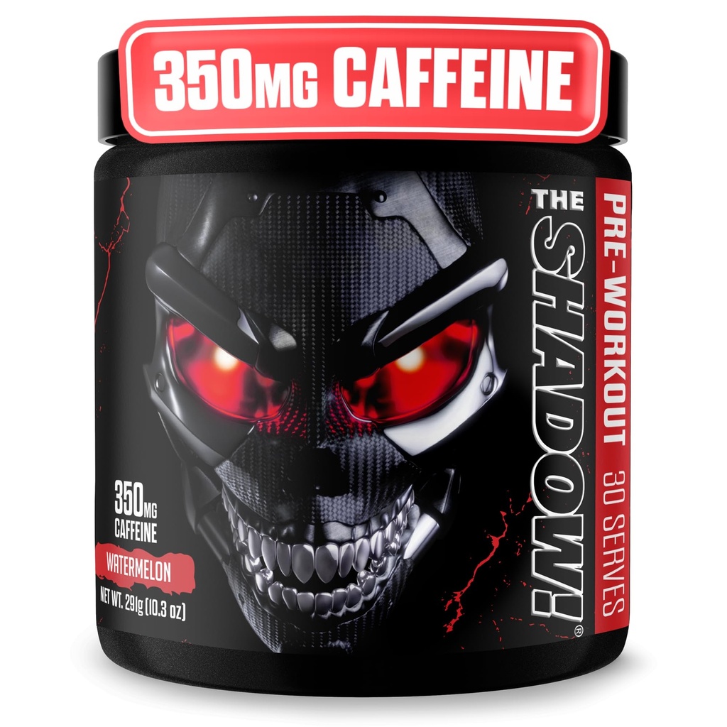 JNX SPORTS The Shadow! High Stim Preworkout | 350mg of Caffeine | Watermelon 30 Servings | Electric Energy, Mental Focus & Superhuman Strength for Men & Women