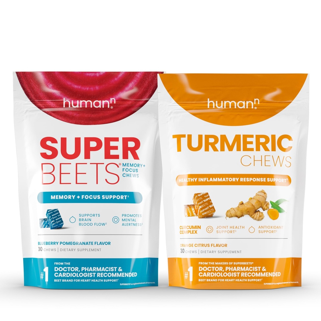 HumanN SuperBeets Memory + Focus & Turmeric Chews