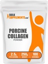 BulkSupplements.com Porcine Collagen Powder - Hydrolyzed Collagen Supplement, for Hair, Skin, & Nails - Unflavored & Gluten Free, 2.5g per Serving, 250g (8.8 oz) (Pack of 1)
