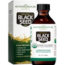 Mother Nature USDA Organic Black Seed Oil – Cold Pressed, Unrefined & Vegan Nigella Sativa, High Thymoquinone (2%+), Omega 3 6 9 for Immune, Joint & Heart Support, Hair & Skin, Non-GMO, 4oz