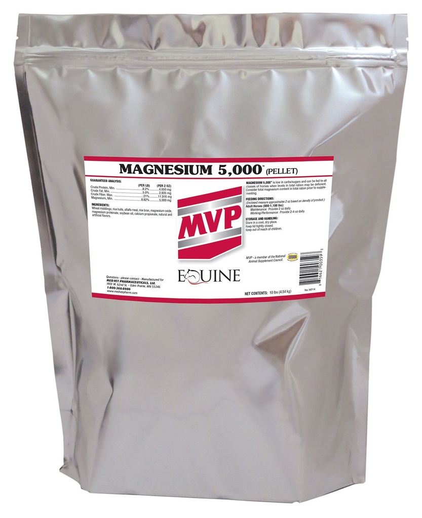 Magnesium 5000 (10lb) for Horses | Calming Support, Metabolism Support, Muscle Function Support