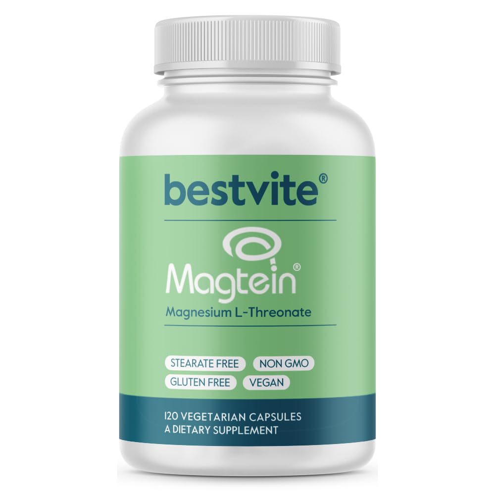 BESTVITE Magtein Magnesium L-Threonate Caps (120 Veg Caps) - No Stearates