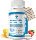 5-in-1 Magnesium Complex Supplement with Vitamins & Herbal Extracts, 30 Days Supply with Magnesium Glycinate Citrate Malate Taurate Oxide for Calm Bone Muscle Energy Cortisol Balance, Vegan