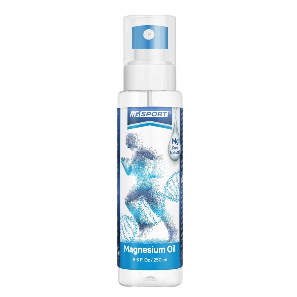 MgSport Magnesium Oil Spray 8.5 fl oz (250ml) — Dead Sea Magnesium Chloride for Muscle Recovery, Leg Cramps & Sleep Support | 1,400 Sprays | Odorless, Fast-Absorbing