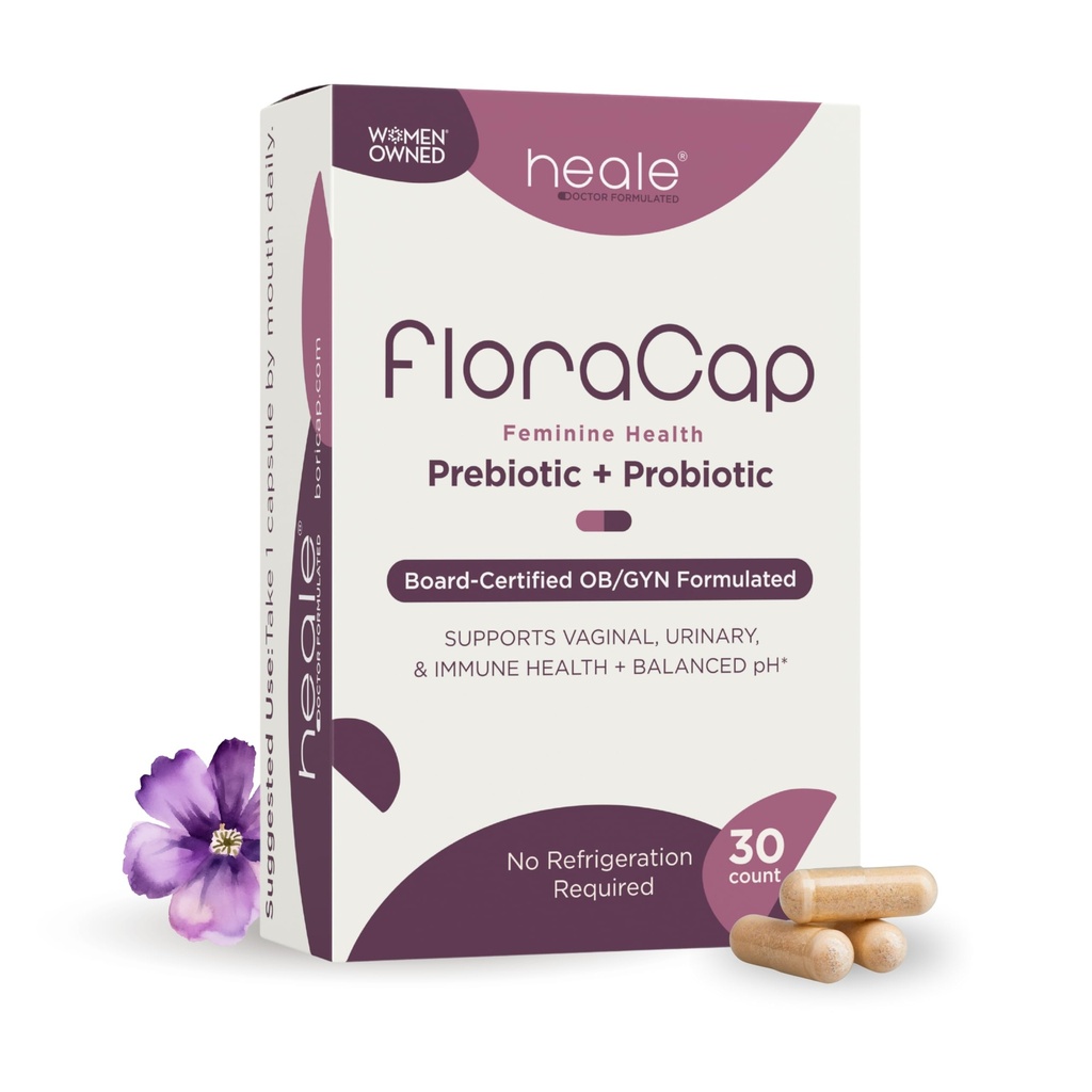 FloraCap Vaginal Probiotics for Women - 30 Oral Capsules - Heale Doctor Formulated Probiotics for Feminine Health, pH, Urinary Tract & Healthy Vaginal Flora - Reduce Odor, Itching, & Discomfort
