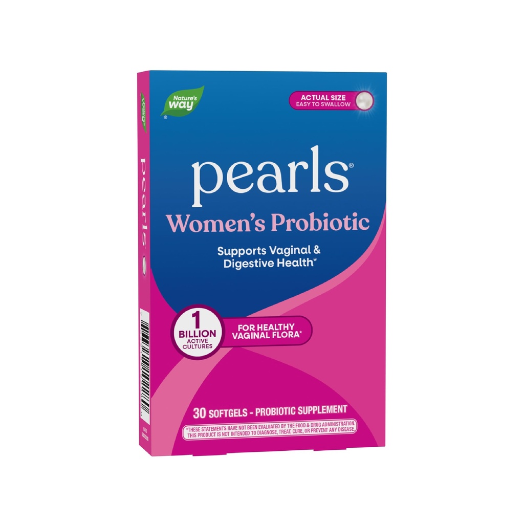 Nature's Way Women's Probiotic Pearls, Supports Vaginal and Digestive Health*, 1 Billion Live Cultures, Protects Against Occasional Bloating & Constipation*, Easy-to-Swallow Softgels, 30 Count