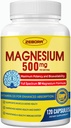 Magnesium Complex Supplement, 500mg of Magnesium Glycinate with Citrate & Malate, Chelated Form for High Absorption with Zinc & Vitamin D3 for Nerve, Muscle & Bone Support, 115 Capsules