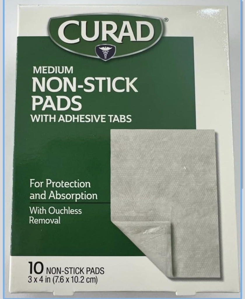 Curad Non-Stick Pads, 3 Inches X 4 Inches 10 Count