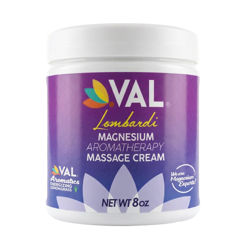 VAL Magnesium Aromatherapy Massage Cream 8oz | Zechstein Magnesium + MSM + Organic Oils | Fast Absorbing | Non-Greasy | Joint & Muscle Relief | Paraben-Free | Made in USA