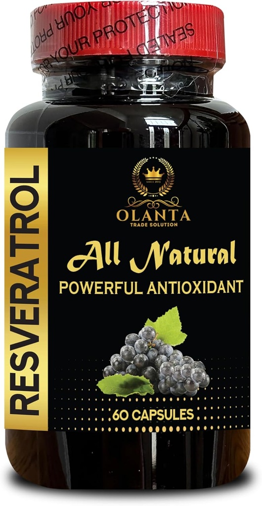 RESVERATROL EXTRACT - Immune system defense, Immune support supplement, Antioxidants with immune boosters, Energy supplements for seniors, Immune support capsules - 1 Bottle 60 Capsules