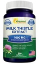 aSquared Nutrition Milk Thistle Supplement - 200 Capsules, 4X Concentrated Extract 4:1 Milk Thistle Seed Powder Herb Pills, Silymarin Extract for Liver Support, Cleanse, Detox - 250mg Per Capsule