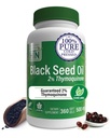 Health Thru Nutrition Black Seed Oil 500mg 360 Softgels | High Potency 2% Thymoquinone | 3rd Party Tested | Pure Cold Pressed | Organically Grown | Non-GMO, Gluten Free, Soy Free | High Potency Black Cumin Seed Supplement 3rd Party Tested, Cold Pressed, Organically Grown, Non-GMO, Gluten Free, Soy Free
