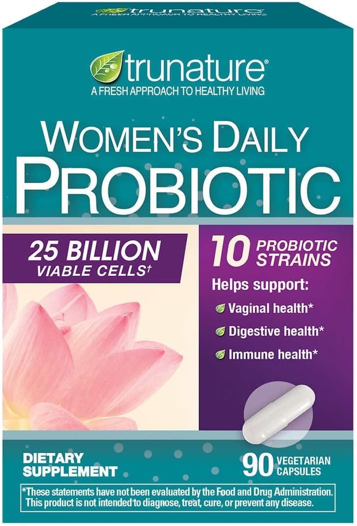 Generic True Nature Women's Daily Probiotic, Helps Support Vaginal, Digestive and Immune Health - 90 Vegetarian Capsules